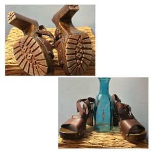 ‼️SOLD‼️🤎ND Women’s 8 Brown Leather Chunky Heels🤎
